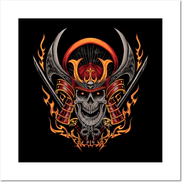 Samurai Skull Wall Art by semburats